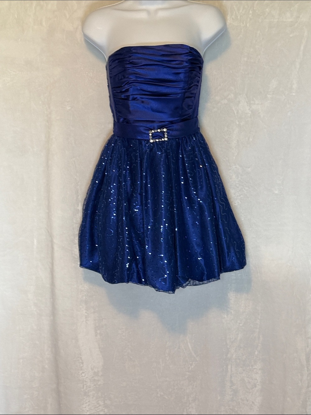 Strapless Navy Blue Sequin dress
